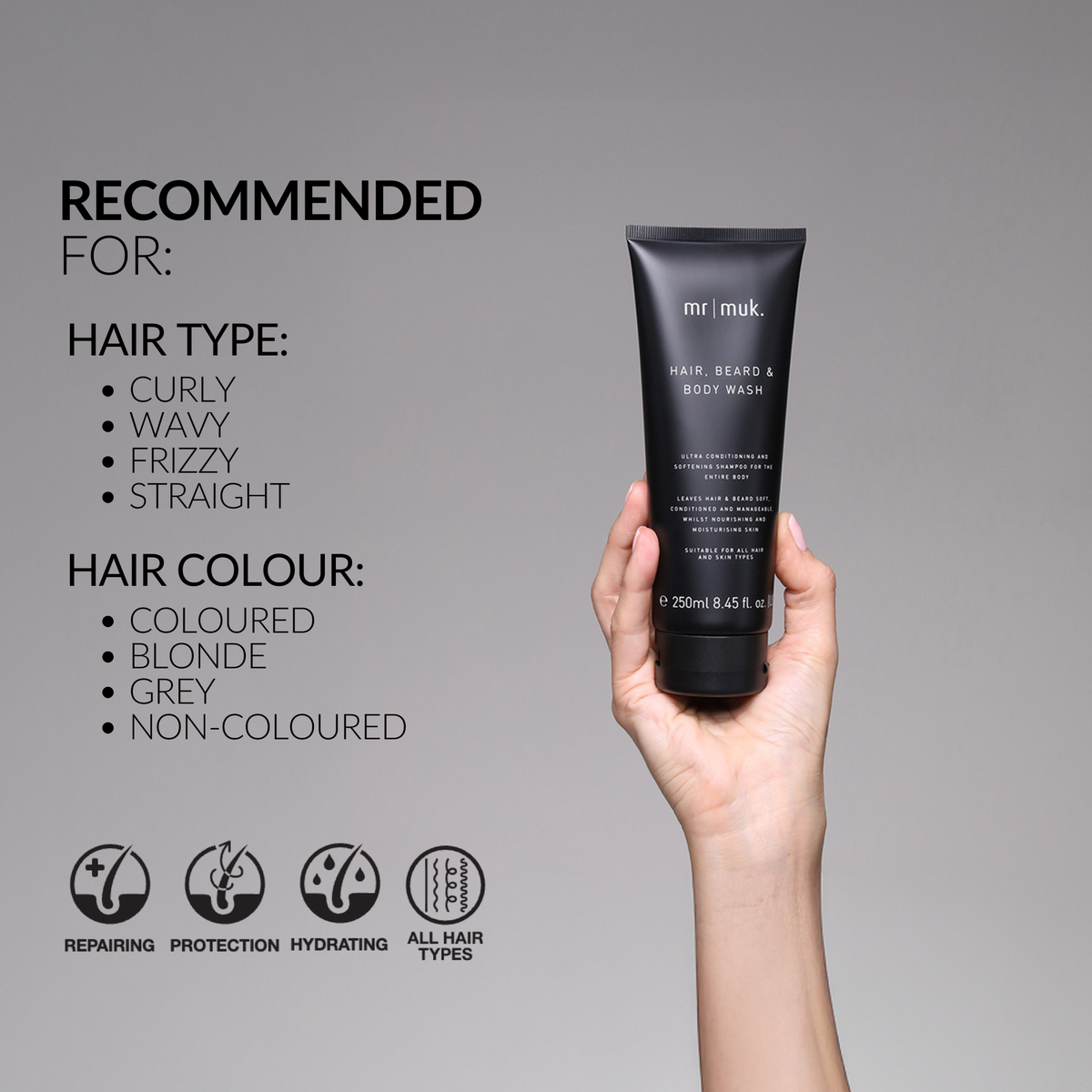 mr muk Hair, Beard &amp; Body Wash 250ml