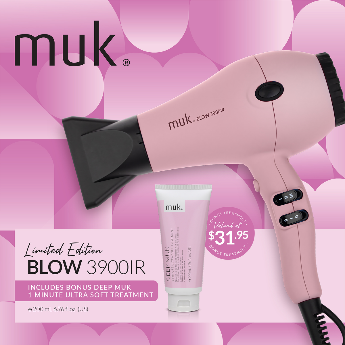 Pink muk Blow 3900IR Dryer Pack